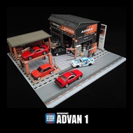 1:64 Advan 1 - Motorsport Garage DIY Paper Diorama