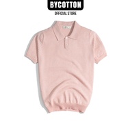High Quality Men's Polo T-shirt With Light Pink Ribbed T-shirt BY COTTON