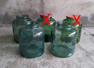 早期臺灣：綠色玻璃罐（醬菜甕、氣泡玻璃）—古物舊貨、懷舊古道具、復古擺飾、早期民藝、乾燥花器、早期玻璃罐、老玻璃製品