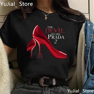 Women'S Clothing The Devil Wears Prada 2 High Heel Printed T Shirt  Funny White/Black/Grey/Pink T-Sh