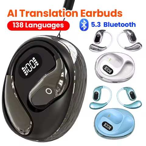 AI Real Time AI Translator Earbuds 138 Languages Bluetooth-Compatible 5.3 Two-Way Voice Translator W