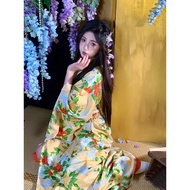 Yellow floral kimono outfit (available)