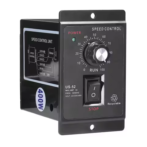 US-52 400W AC 220V 90-1400r/min 50Hz 90-1700r/min 60Hz Speed Controller AC Regulator Motor Control w
