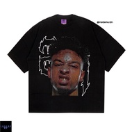 T-shirt VINTAGE OVERSIZE 21st SAVAGE LIMITED STOCK