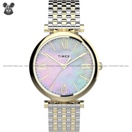 TIMEX TW2T79400 Women's Analog Watch Parisienne Dress 35mm Two-Tone SS Bracelet Mother of Pearl *Ori