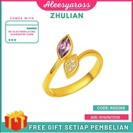 [RG5268] Cincin Batu Ungu ZHULIAN Gold Plated Ring Jewellery Cincin Zhulian Original Zhulian Ring