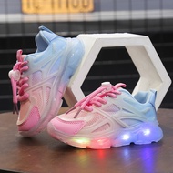 รองเท้าเด็กโคมไฟจิ๋ว LED รองเท้าผ้าใบใส่วิ่งแฟชั่นสำหรับเด็กผู้หญิงเด็กน้อยเด็กผู้ชาย