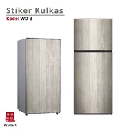 1-door refrigerator sticker and 2-door refrigerator sticker with wood motif, code WD-3