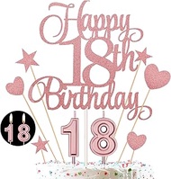 18th Birthday Cake Decorations Set Include 18th Birthday Candles Numeral 18 Cake Candles and Happy 1