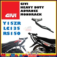 GIVI HEAVY DUTY ADVANCE MONORACK J RACK ALLUMINUM TOP BOX ALUMINIUM LC135 LC 135 Y15 ZR RS150 KAPPA MMMOTOR MM MOTOR