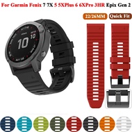 22mm 26mm Quick Fit Strap for Garmin Fenix 7,Fenix 6,Fenix 5 plus,instinct 2,Forerunner 745 935 945 955 Fenix 3 hr,Fenix 5X,Fenix 7X,Fenix 6X Silicone Replacement Wrist watch Band