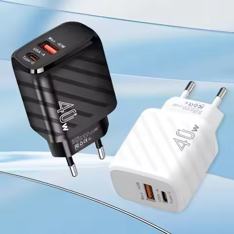40W 2Ports Type C Fast Charger QC3.0 Mobile Phone Charger PD Power Adapter for Samsung Xiaomi iPhone