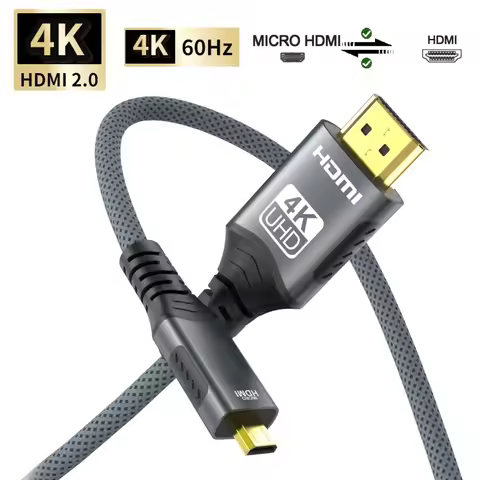 Micro HDMI-Compatible to HDMI 4K@60Hz 2K@120Hz 18Gbps HDR ARC For Camera Table Monitor Projector HD 