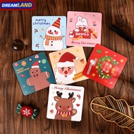 (5Pcs)Ins Christmas greeting card square folding card Christmas Eve gift card New Year Thanksgiving greeting card Y3DT