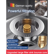 [Enhanced Anti-Clog Design] 316 Stainless Steel Sink Pop-Up Drain Core/Filter/Leakproof/Kitchen/Bath