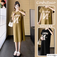 💥MYSCISSRS💥40-90KG Pregnant women's summer clothes top short sleeved loose pregnant women's dress lo