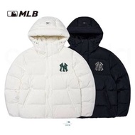 🉑3～6分期🧥MLB 紐約洋基隊LOGO設計(New York Yankees） 連帽保暖羽絨外套 白/黑 男女款/情侶款