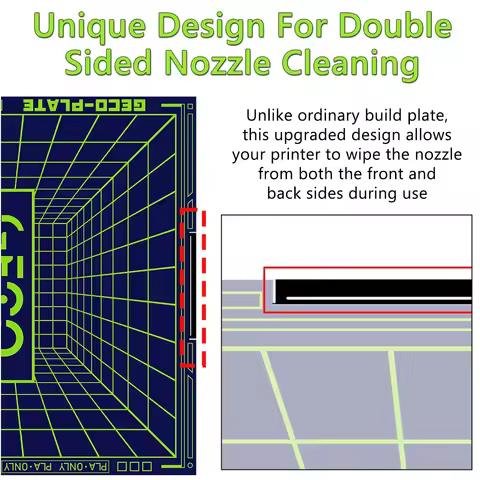JUUPINE for Creality K2 Plus Build Plate Cold Geco Plate Double Sided Nozzle Cleaning Pla No Heat St