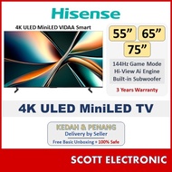 Hisense 55" 65" 75" 4K ULED MiniLED VIDAA SMART TV
