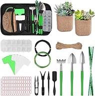 Blumway 18 PCS Garden Tool Sets Gardening Succulent Tree Indoor Beginner Tool Kit, Include Wire/Planting Bags/Labels/Seeds Organizer Box/Storage Bag/Bonsai Scissors, Ideal Gifts for Wen Women