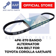 Alternator Fan Belt for Toyota Corolla 4AF/4AFE 4PK-870 Bando Japan