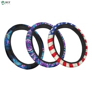 Bohemian Print Steering Wheel Cover Universal Fit for 36cm-39cm Diameter Car Steering Wheels Four Se