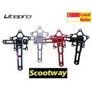 Litepro Integrated 5 Claws Hollow Crankset with Bottom Bracket BCD130 170mm
