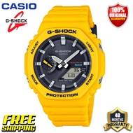 G-Shock GA2100 GAB2100 ของแท้ผู้ชายกีฬานาฬิกาเซ็นเซอร์คู่เคลื่อนไหวกลางแจ้งกันกระแทกกันน้ำโคลนอัตโนมัติยกไฟรับประกันสี่ปี GA-B2100C-9