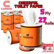 Cheerful Toilet Tissue Paper Roll Jumbo 5plys 27 Rolls | Tiktok Viral Tissue Roll Up | [Sale]