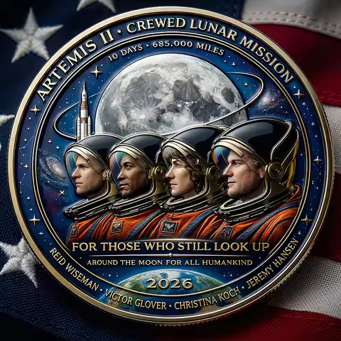 Space Theme Commemorative Coin Metal Souvenir Collectible Challenge Coin Gift for Collection Space E