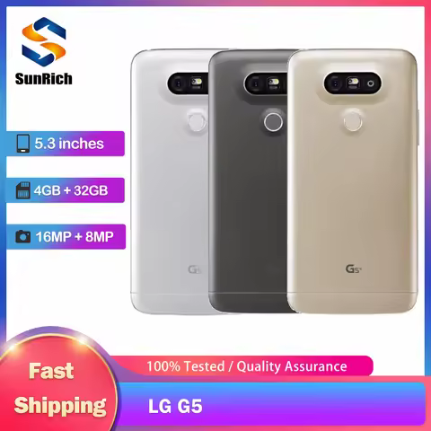 Original LG G5 F700 H820 H850 4G Mobile Phone Fingerprint 4GB+32GB 16MP+8MP 5.3'' IPS LCD Screen Qua