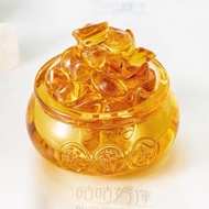 水晶琉璃8cm旺財運聚寶盆(含開光)偏財運、事業運、招貴人