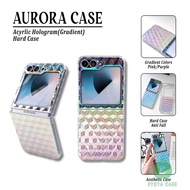 LAYAR EY-214 Aurora Hologram Case For Samsung Galaxy Z FLIP 4 / Z FLIP 5 / Z FLIP 6 / Gradient Case 