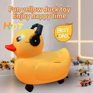 Cute Duck Kiddie Toon Ride On Car Kids Toys With Music For Toddler 4 Wheels Baby Toy Car Swing Car