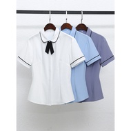 blouse baju cantik Baju lengan pendek rasmi meja depan hotel profesional