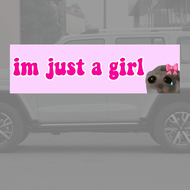 1PC Im Just A Girl - Humorous Bumper Sticker, Funny Meme Decal For Cars And Laptops, Durable Weather