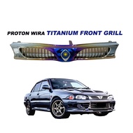 Proton Wira UK Front Grill Titanium + Logo kecil / Wira, Satria Arena, Putra Grill Depan Titanium