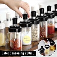 Glass Kitchen Spice Holder Bottle+Spoon/Kitchen Spice Jar/Seasoning Container/Air Tight Seasoning Bottle Glass