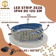 LED STRIP 3528 IP44 DC 12V 5M WATERPROOF LAMPU PLAFON LAMPU ETALASE TAHAN AIR LED STRIP 5M