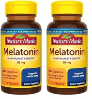 Nature Made Melatonin 10mg Maximum Strength Tablets, 100% Drug Free Sleep Aid for Adults, 70 Count, 