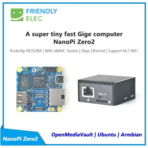 NanoPi Zero2 mini board,RK3528A, FriendlyElec, 1GB/2GB RAM+0/32G/64G eMMC.A super tiny fast Gige com