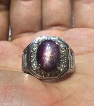 Cincin Titanium Batu Natural Ruby Star HQ