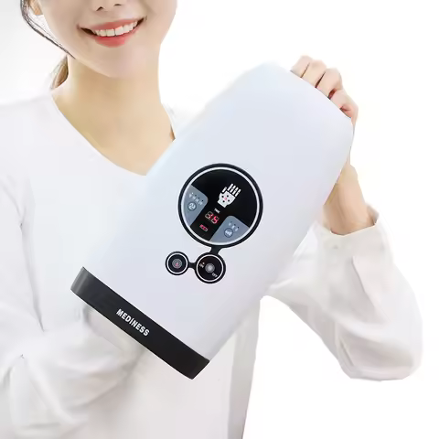 MEDINESS Wireless Electric Hand Massager Air Compression 3 Level Hot Compress Palm Acupoint Massager
