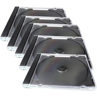 5 PCS Kotak Penyimpanan CD Standard Kereta, Kotak Penyimpanan DVD dengan Dulang Hitam yang Telah Dip