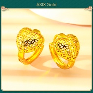 ASIX GOLD Bông Tai Kẹp Hình Trái Tim Nữ Mạ Vàng 24K 18K Không Phai Không Bong Không Xỉn Màu Thiết Kế