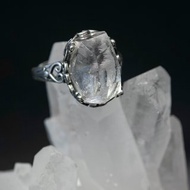 天然黑銀鈦水晶 S925銀戒指