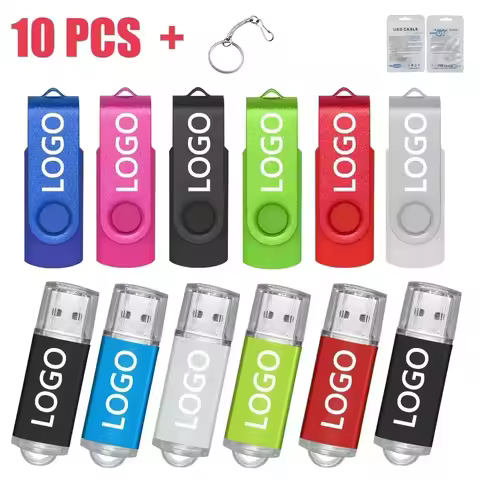 10Pcs/lot USB 2.0 Flash Drive 64GB 128GB Pen Drive 16GB Pendrive 32GB Disk On Key USB Stick 1GB 2GB 