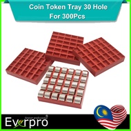 Coin Token Tray Coin Token Box 30 Holes for 300Pcs Coin Token