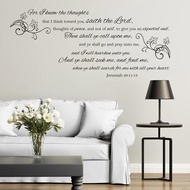 Jeremiah 29 : 11-13 Bible Verses Vinyl Wall Stickers Christian Living Room Bedroom Wall Decal Religious Lord Peace Mural