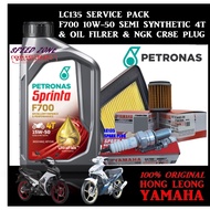 YAMAHA LC135 SERVICE PACK/ PETRONAS SPRINTA F700 SEMI SYNTHETIC 4T / OIL FITER / AIR FILTER / NGK PL